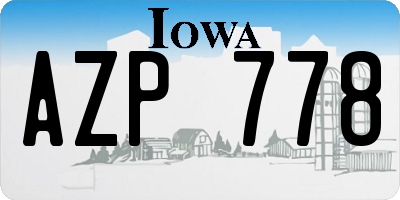 IA license plate AZP778