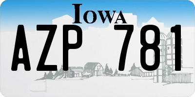 IA license plate AZP781