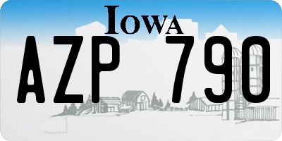 IA license plate AZP790