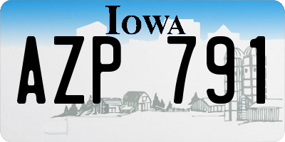 IA license plate AZP791