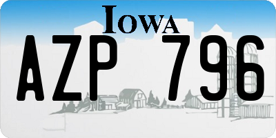 IA license plate AZP796