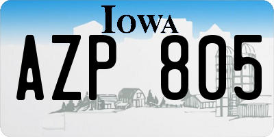 IA license plate AZP805