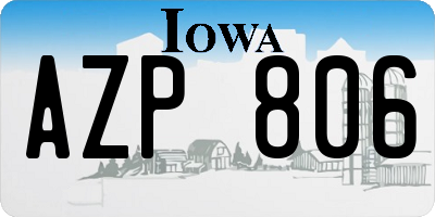 IA license plate AZP806