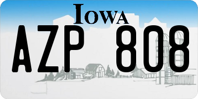 IA license plate AZP808