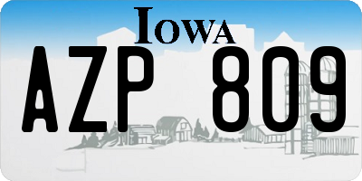 IA license plate AZP809