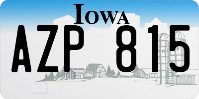 IA license plate AZP815