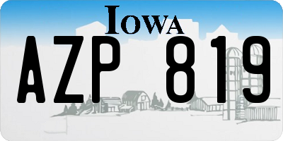 IA license plate AZP819