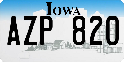 IA license plate AZP820