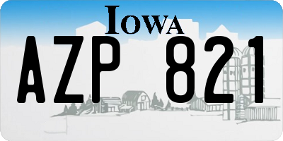 IA license plate AZP821