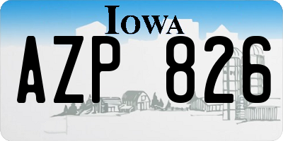 IA license plate AZP826