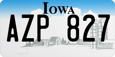 IA license plate AZP827