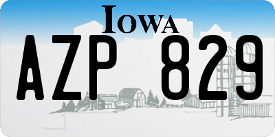 IA license plate AZP829