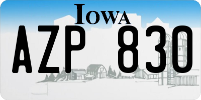IA license plate AZP830