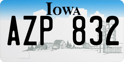 IA license plate AZP832