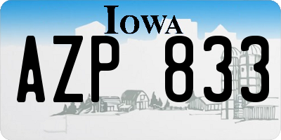 IA license plate AZP833