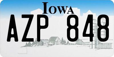IA license plate AZP848