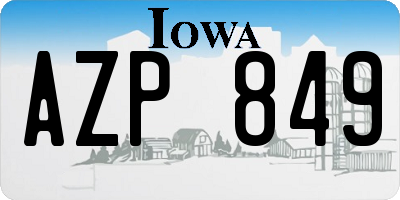 IA license plate AZP849