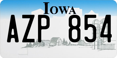 IA license plate AZP854