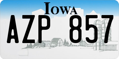 IA license plate AZP857