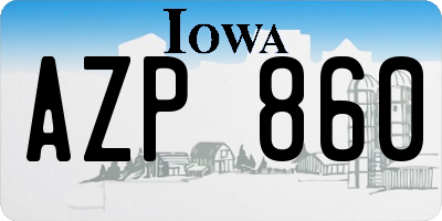 IA license plate AZP860