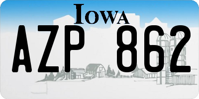 IA license plate AZP862