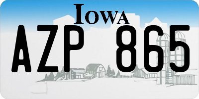 IA license plate AZP865