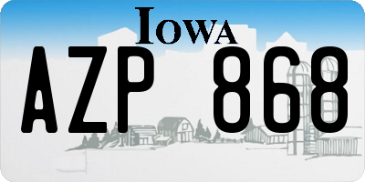 IA license plate AZP868
