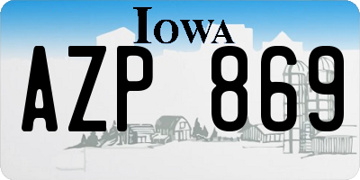 IA license plate AZP869