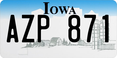 IA license plate AZP871