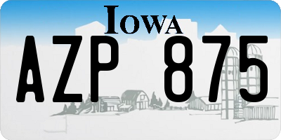 IA license plate AZP875