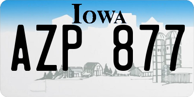 IA license plate AZP877