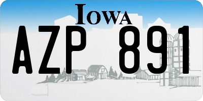 IA license plate AZP891