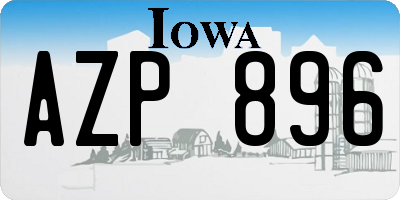 IA license plate AZP896
