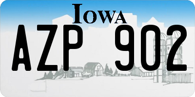 IA license plate AZP902