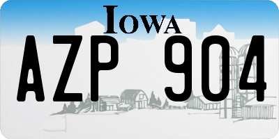 IA license plate AZP904