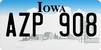 IA license plate AZP908