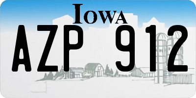 IA license plate AZP912