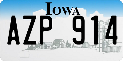IA license plate AZP914