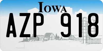 IA license plate AZP918