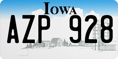 IA license plate AZP928