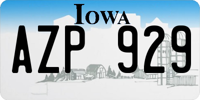 IA license plate AZP929