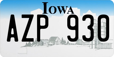 IA license plate AZP930
