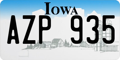 IA license plate AZP935