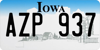 IA license plate AZP937
