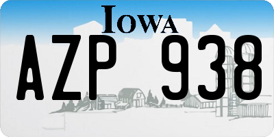 IA license plate AZP938
