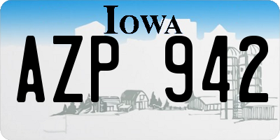 IA license plate AZP942