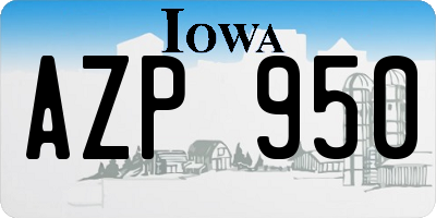 IA license plate AZP950
