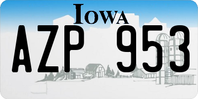 IA license plate AZP953