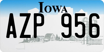 IA license plate AZP956