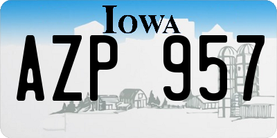 IA license plate AZP957